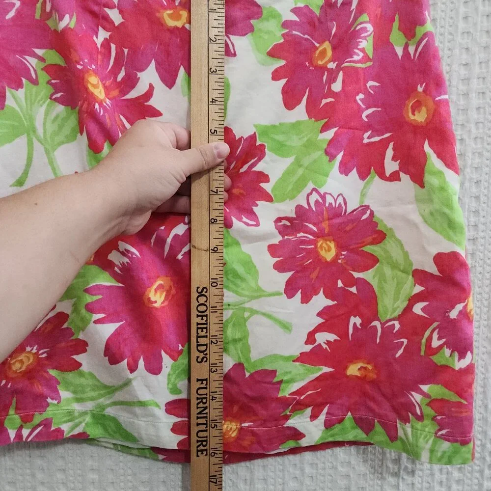 Merona Pink Floral Mini Skirt Y2K 2000s Lined Cotton Summer Skirt Size 10